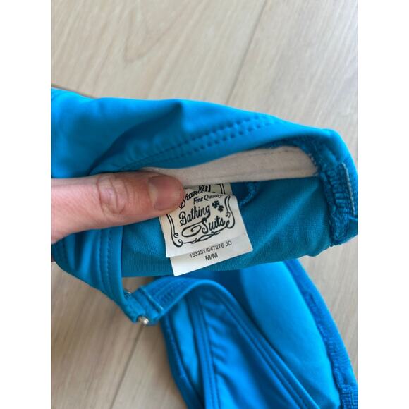 Lucky Brand Women's Fiesta Bandeau Bikini Top - Blue - Medium Strapless - Picture 7 of 8